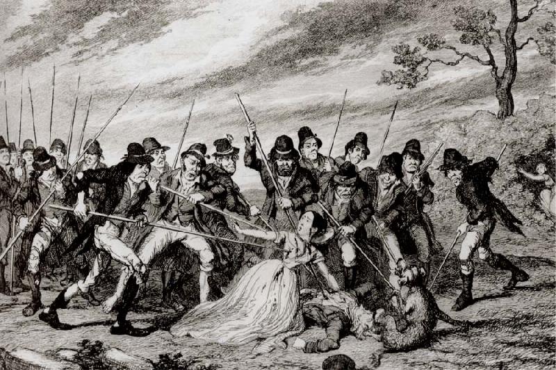 Kildare rebels piking an old man, Thomas Pakenham